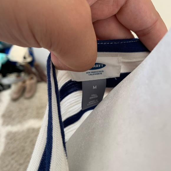 Old Navy Tall Blue & White Striped Lace Up Tunic - Picture 6 of 7